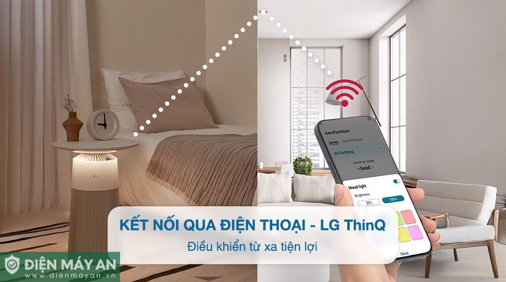 Máy lọc không khí LG PuriCare Aero Furniture AS20GPBK0 màu nâu 28W